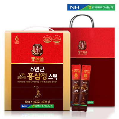 김포파주인삼농협 동의삼 6년근 VIP 홍삼정스틱(100포) 10g x 100포